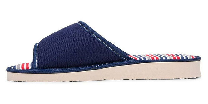 Pantofle damskie Meteor DV095 KOTWICA granatowe rozm.36-40