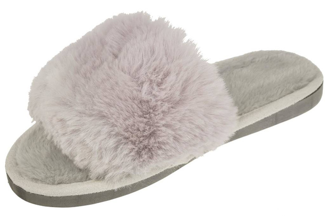 Women's textile slippers Lano DK-3-G10GY gray, size 36-41
