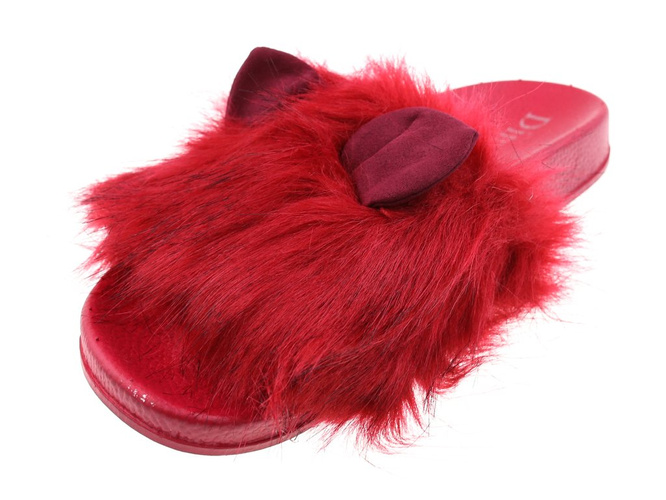 Women's textile slippers Dimar DDIMARRED red, size 36-41