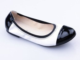 Women's ballerinas Goodin DGD-15-3117WH white and black size 36-41