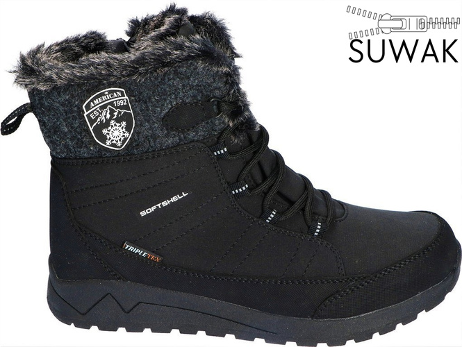 Women's winter shoes American Club DSN-25 black, size 36-41