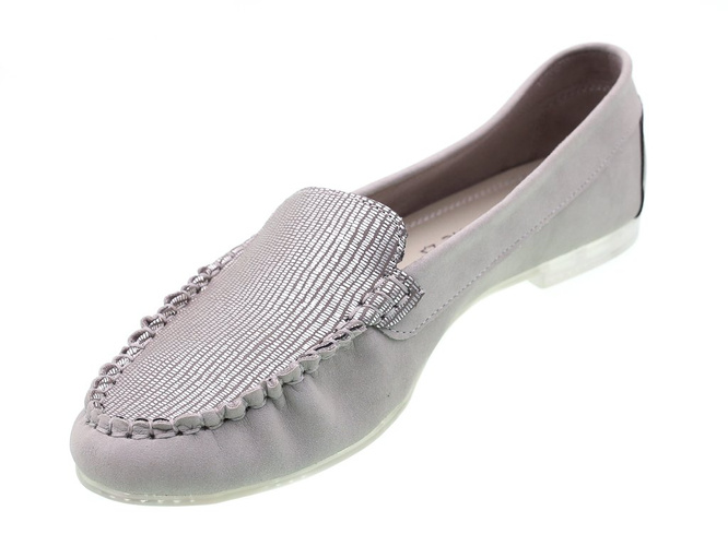 Women's loafers Sergio Leone DMK721-03NSI silver size 36-40