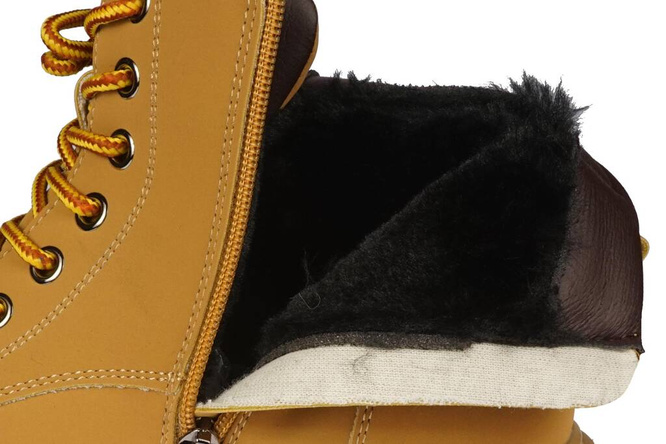 Buty zimowe młodzieżowe Purlina DPM3309-2CA camelowe rozm.36-41