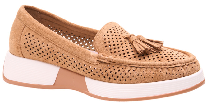 Sergio Leone DMK096HCA women's loafers camel size 36-40