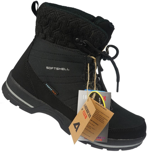 Buty zimowe damskie American Club DSN-02 czarne rozm.37-41
