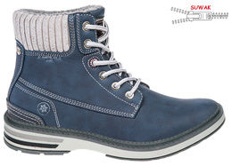 Children's winter shoes American Club CRH-43 gray and navy blue, size 32-36