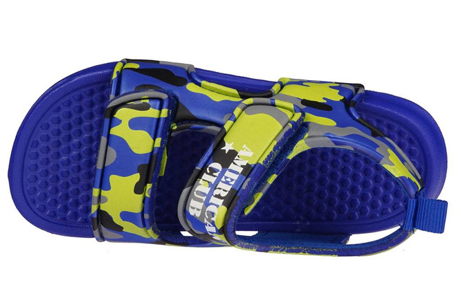 Sandały piankowe dziecięce American Club BNH-99 czarne i niebieskie rozm.24-28