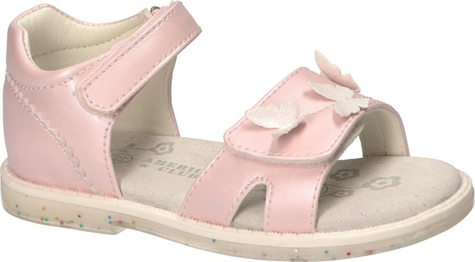 American Club AXD-59 pink and white children's sandals, size 22-26