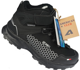 Buty zimowe dziecięce American Club CHL-25 czarne i granatowe rozm.32-36