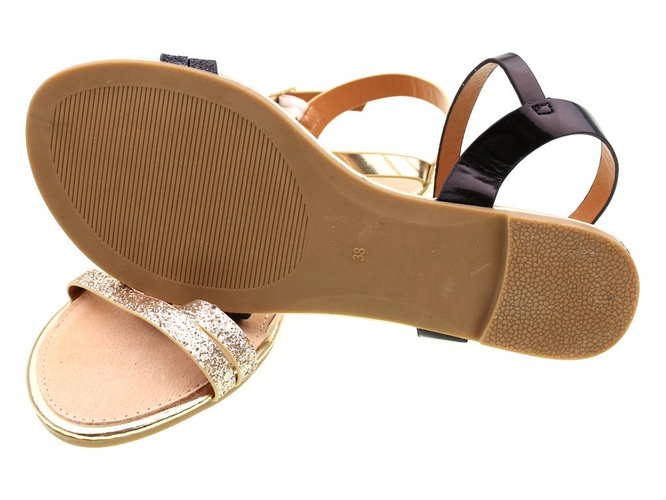 Women's sandals American Club D-07170628-2 gold and black, size 36-41