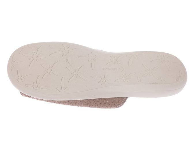 Pantofle tekstylne damskie Skarbek D837 brązowe rozm.36-41