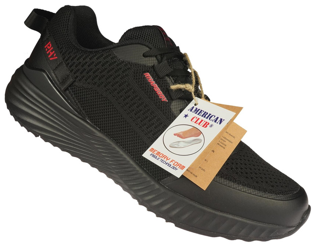 American Club MRH-134 men's sports shoes, black and navy blue, sizes 41-46