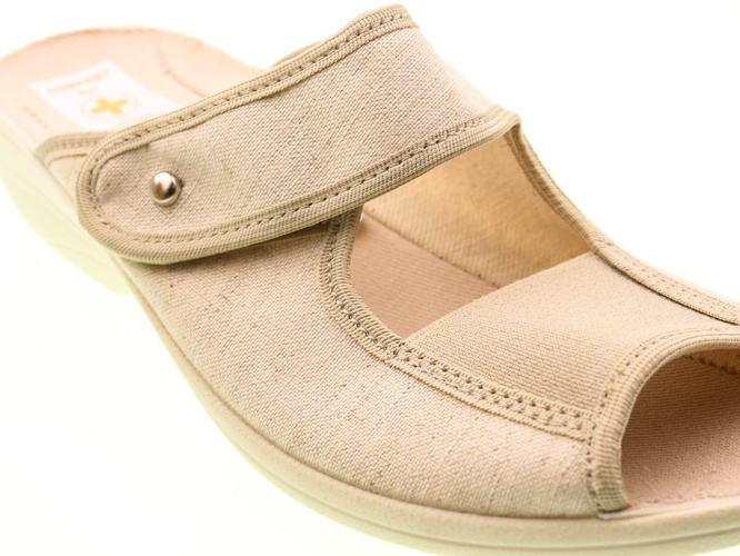 Pantofle tekstylne Skarbek D336 beżowe rozm.36-41