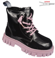 Children's transition shoes Apawwa CNQ422DPI black and pink size 32-37