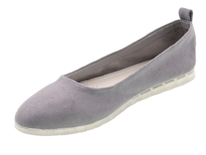 Baleriny damskie Sergio Leone DBL602-02MSZ szare rozm.36-41