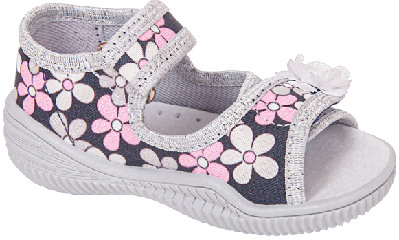 Tenisówki dziecięce Viggami EMILKA KWIATKI popielate rozm.19-25