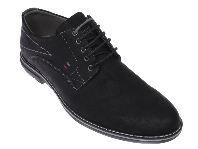 Black men's shoes Skotnicki MP-4-7002bBLGY size 40-43