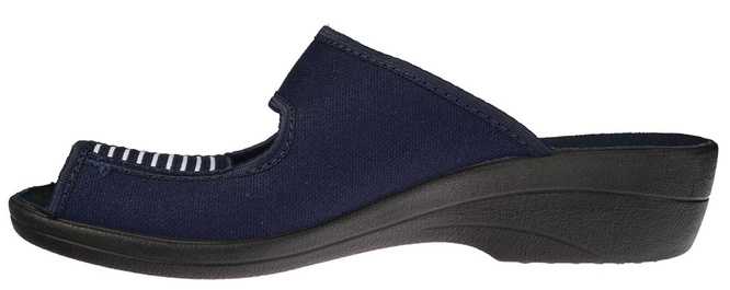 Pantofle tekstylne damskie Skarbek D334GR granatowe rozm.36-41