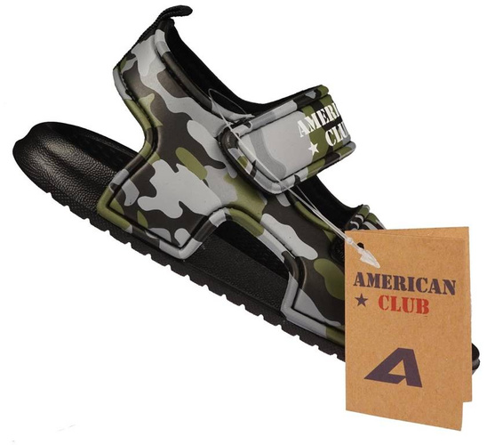Sandały piankowe dziecięce American Club BNH-99 czarne i niebieskie rozm.24-28