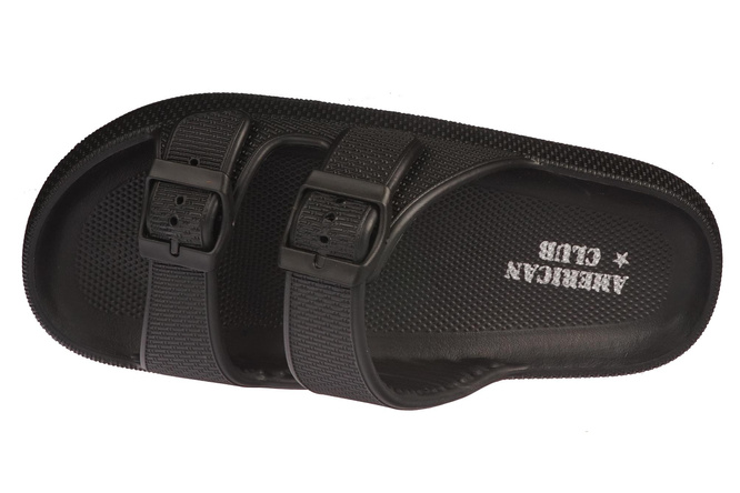 American Club MNH-157 men's pool flip-flops black and navy blue size 41-45