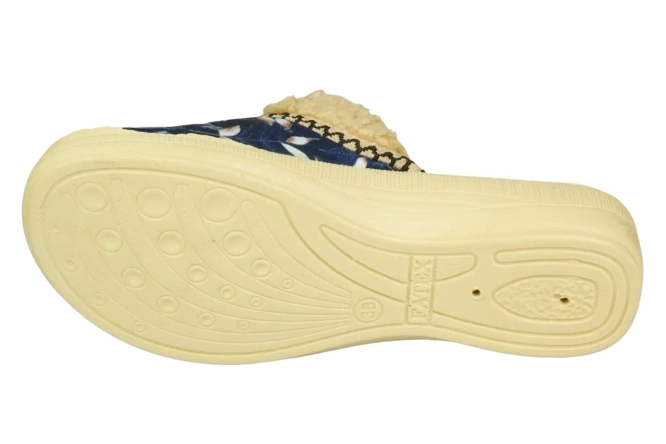 Women’s textile slippers Fatex DF2511 navy color, sizes 36–41