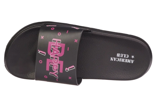American Club DNH-126 youth swimming pool flip-flops, pink and black, sizes 37-41