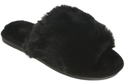 Women's textile slippers Lano DK-3-G10BL black, size 36-41