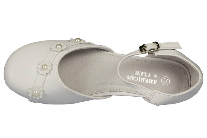 American Club CKOM-61 girls' shoes, white, sizes 33-38