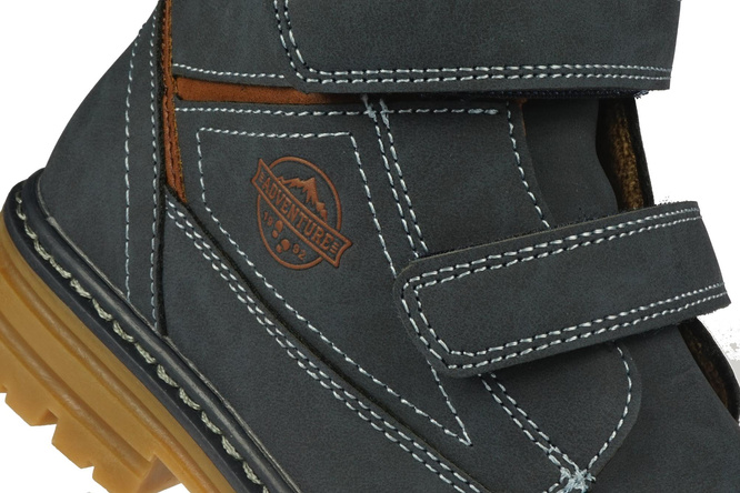 American Club CXD-99 children's winter shoes, navy blue and camel, sizes 33-37