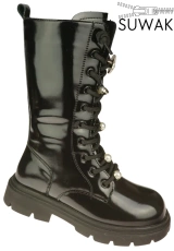 Apawwa CD1017BLRE children's winter shoes black size 32-37