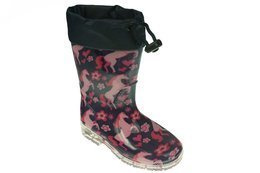 Children's rubber boots LaNo BFMTT-09PINA navy blue-pink size 24-29