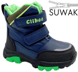 Children's transitional shoes Clibee AH-261DBUGR navy-green size 21-26