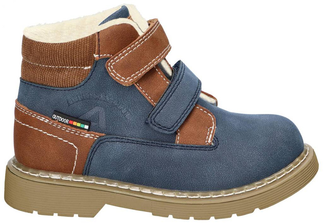 American Club BES-144 children's winter shoes, black and navy blue, sizes 25-29