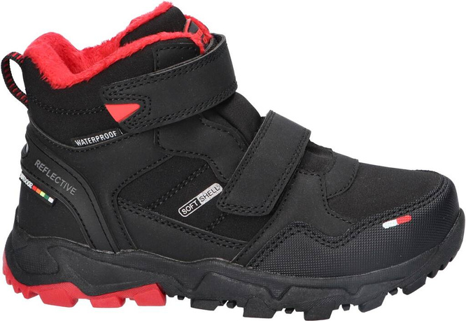 Buty zimowe dziecięce American Club CHL-105 czarno-czerwone i czarno-niebieskie rozm.32-36