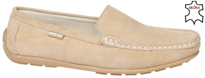 Women's loafers American Club DJK-05 beige size 36-41