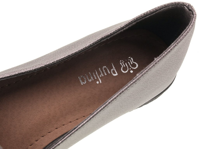 Mokasyny damskie Purlina DGE7861-5GU stalowe rozm.36-41