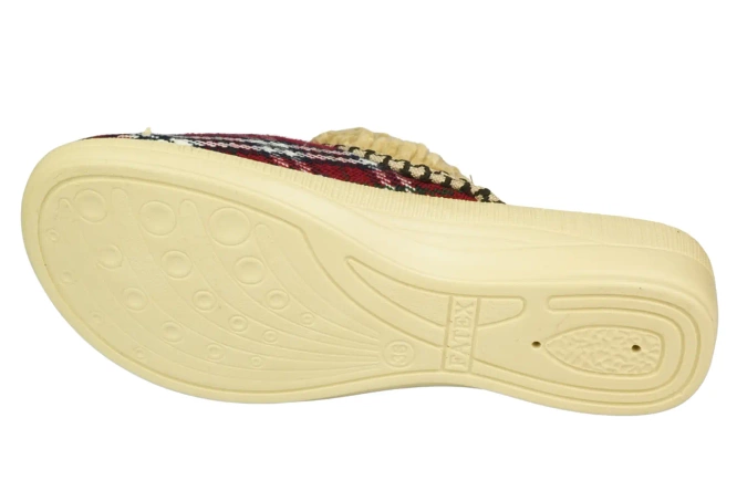 Pantofle tekstylne damskie Fatex DF2513 bordowe rozm.36-41