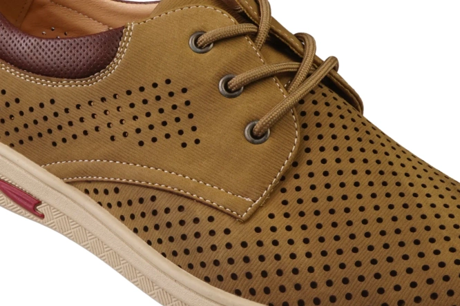 Półbuty męskie Prety M62800-5CA camelowe rozm. 40-45