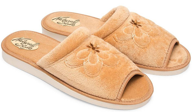 Pantofle damskie Meteor DV001 PATRYCJA granatowe, bordowe i camelowe rozm.36-40