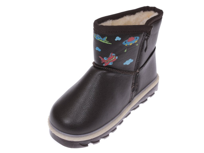Children's winter boots Apawwa BZ18BR brown size 27-32