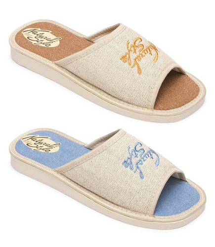 Women's slippers Meteor DV004 NATALIA blue and brown size 36-41