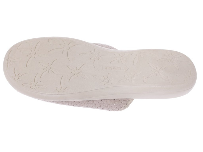 Pantofle tekstylne damskie Skarbek D836 beżowe rozm.36-41