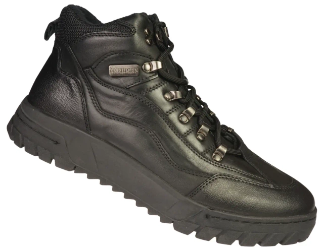 Buty zimowe męskie American Club MCY-163 czarne i beżowe rozm.41-45