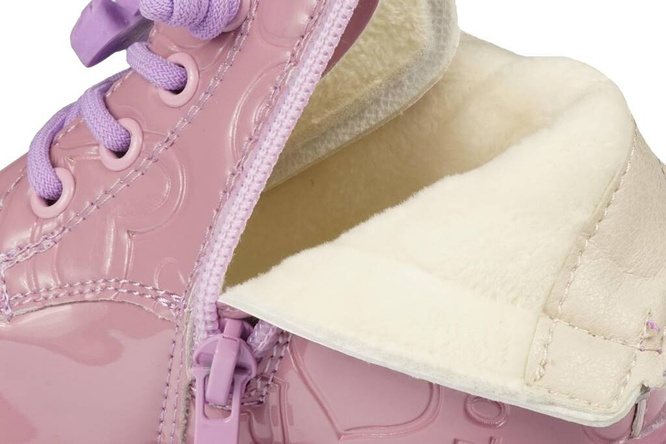 Buty zimowe dziecięce Bessky AB2666-3ADKPU różowe rozm.22-27