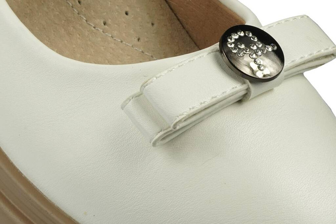 Półbuty dziewczęce BESSKY CYJ3874-7BWH białe rozm.30-37