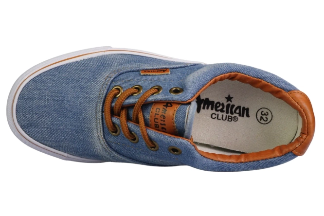 American Club CLH18-NJ04-3-4 children's dark and light denim sneakers, size 32-36