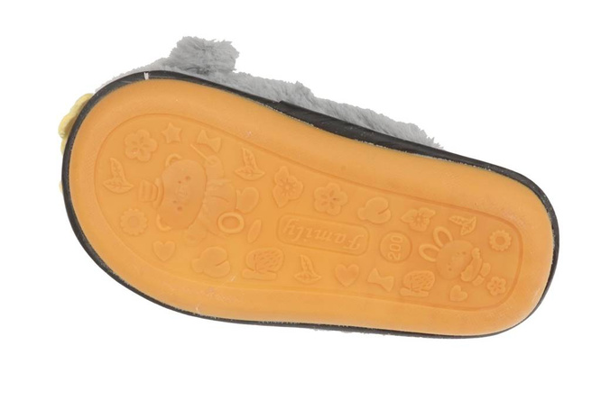 Pantofle tekstylne dziecięce BoNa CXC-11 czarne, żółte, szare i różowe rozm.30-35