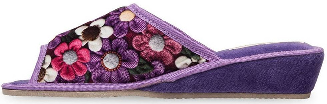 Pantofle damskie Meteor DV065 STOKROTKA czerwone, granatowe i fioletowe rozm.36-40