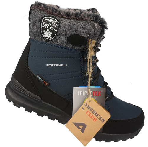 Buty zimowe damskie American Club DSN-27 granatowe rozm.37-41