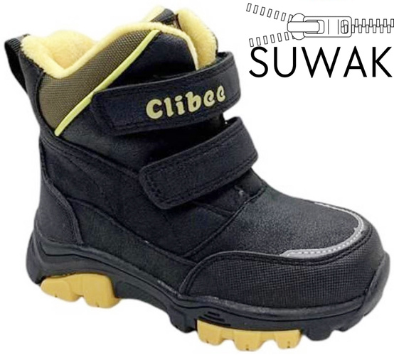Children's transitional shoes Clibee AH-261 BLYE black and yellow size 21-26